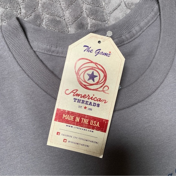American Threads T Shirt Mens XXL Gray The Game US Navy American Flag USA Made - Picture 4 of 7